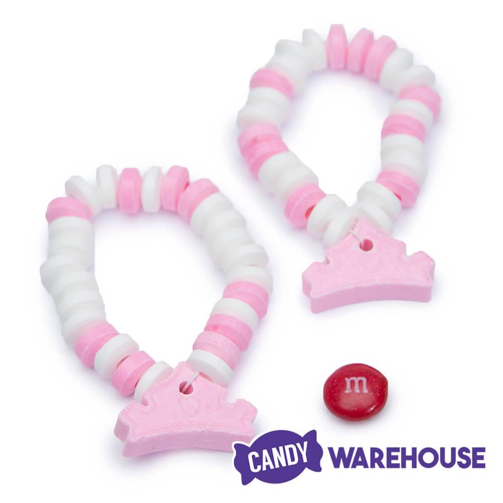 Stretchable Hard Candy Bracelets with Princess Charm - 12 Pieces